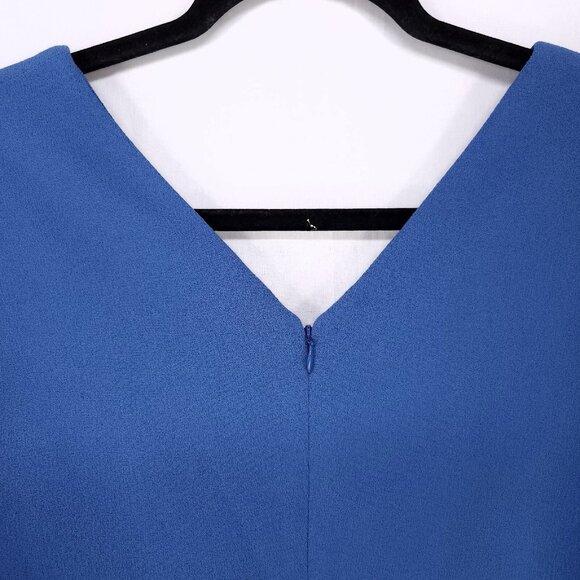 Dress The Population Nadia Midi Dress Size Medium Long Sleeve Low V-Neck - Picture 6 of 13